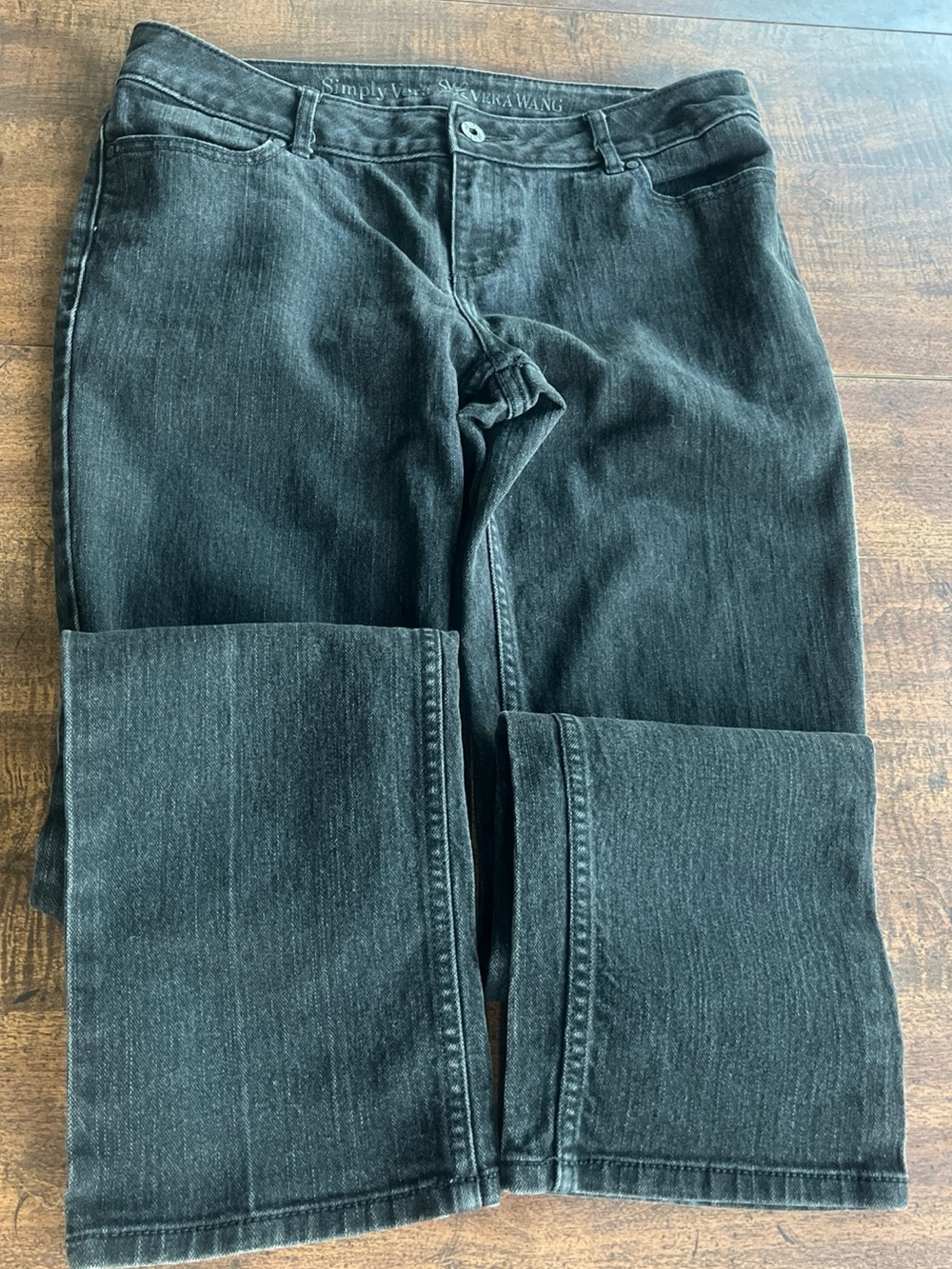 Simply Vera Wang Y2K Black Straight Leg Jeans Womens 6 Stretch Capsule Wardrobe